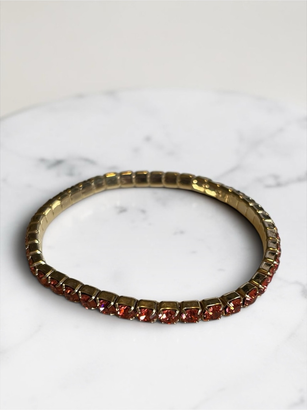 🍭5 for $20🍭 Gold Tone Orange Crystal Stretch Bracelet CC X